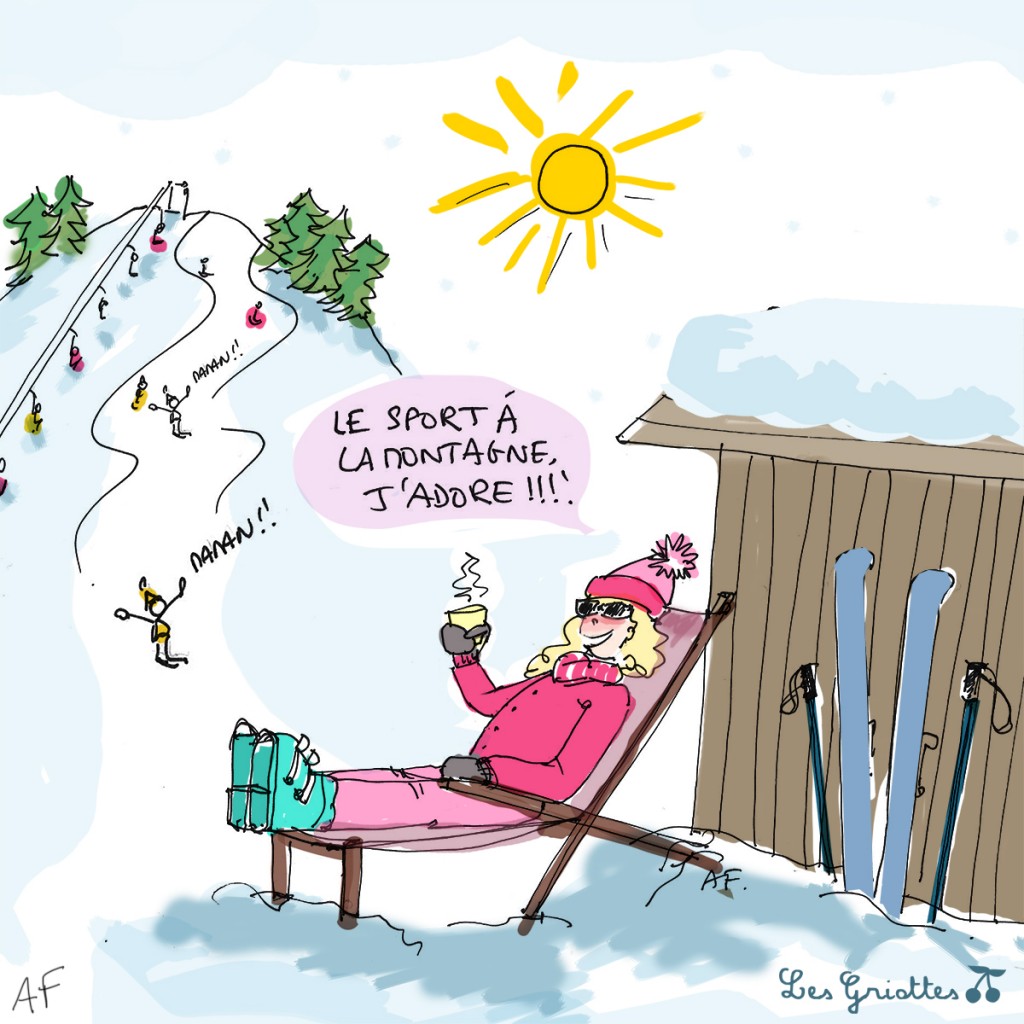 dessin humour maman vacances ski 